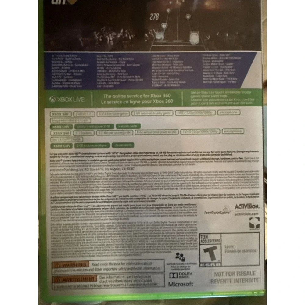 Guitar Hero‎ Live Microsoft Xbox 360 Game No Manual - Clean Disc Tested